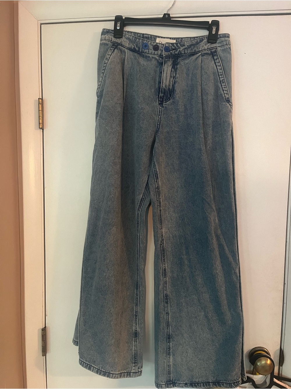 Oli & Hali High-Waist Wide Leg Denim Jeans with Side Snap-Buttons NWOT